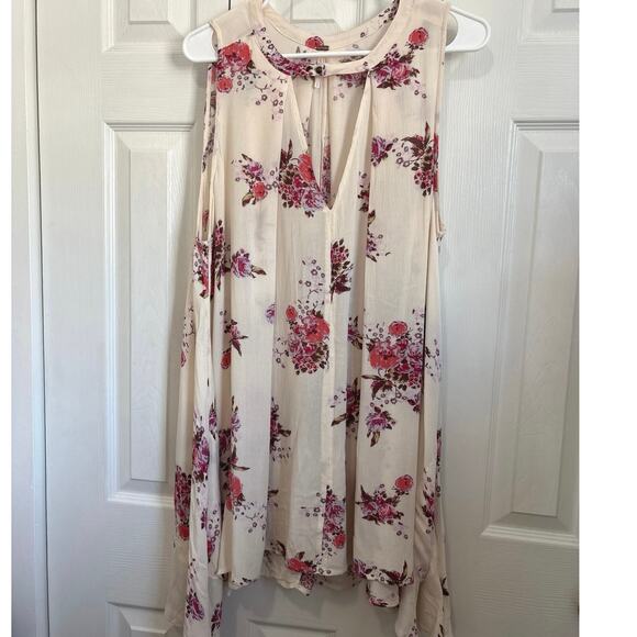 Free People Tree Swing Oversized Floral Sleeveless Tunic Dress Size Small - Picture 2 of 10